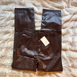 Brown leather pants
